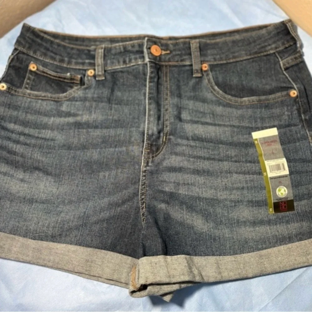 No Boundaries Dark and Light Blue Denim Shorts